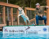 Thyme and owner John Haas in a Dock Dog competition.