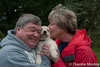 John and Renee Harris, Albuquerque, NM picking up their new puppy, Liberty Belle (Am GCH-CH/Int CH Breton Gate Phoenix x Int CH Merganser's Pearly Gates), December 2012.